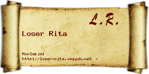 Loser Rita névjegykártya